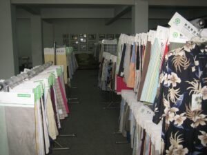 Kina Linfabrikk, tekstilprøver av lin- og silkeblandinger