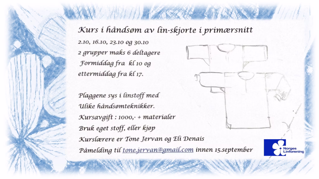 Kurs i håndsøm av linskjorte